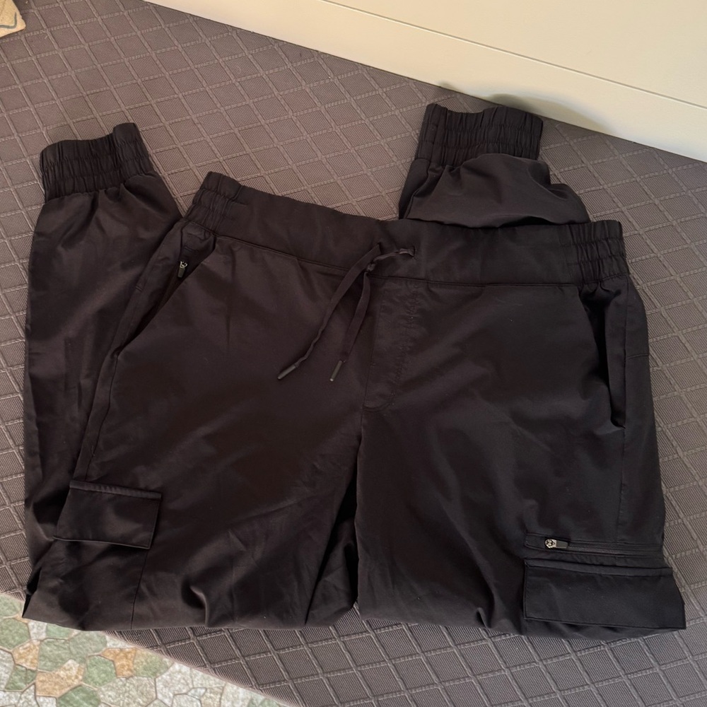 All in Motion Black Drawstring Cargo Athletic Pants, Women’s L